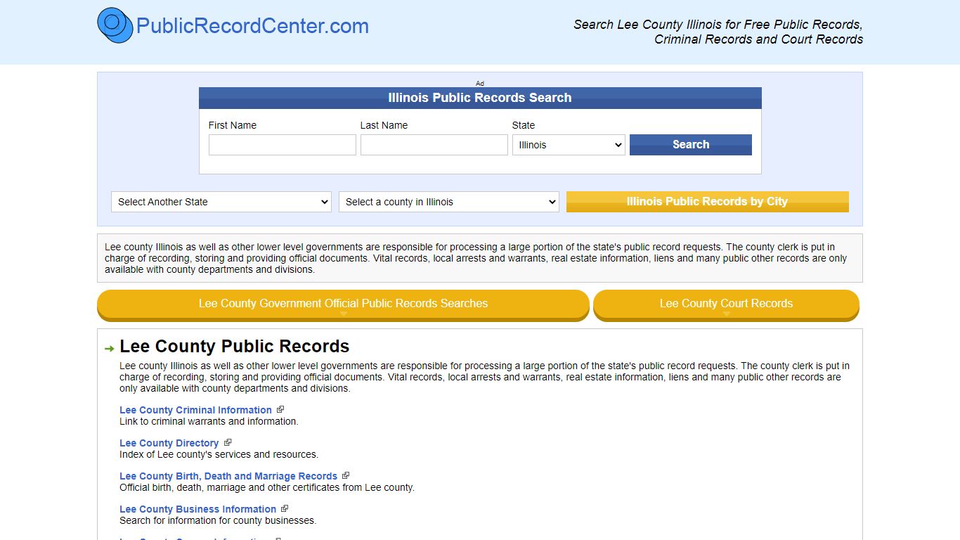 Lee County Illinois Free Public Records - Court Records ...